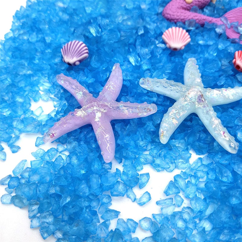 BLLREMIPSUR 21 Pieces Miniature Garden Accessories, Blue Sand and Miniature Mermaid Dolphin Boat Steamship Figurines Decorations, Micro Beach Ocean Seaside Scene DIY Decor Kit - Image 5